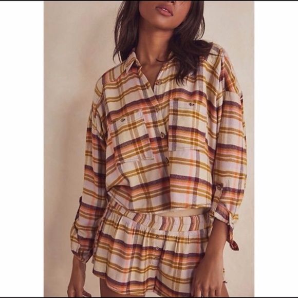 Free People Other - NEW Free People Wrapped In Flannel Set Tea Combo Size Small